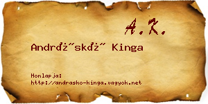 Andráskó Kinga névjegykártya