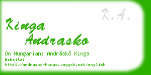 kinga andrasko business card